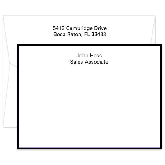 Triple Thick Modern Bordered Flat Note Cards